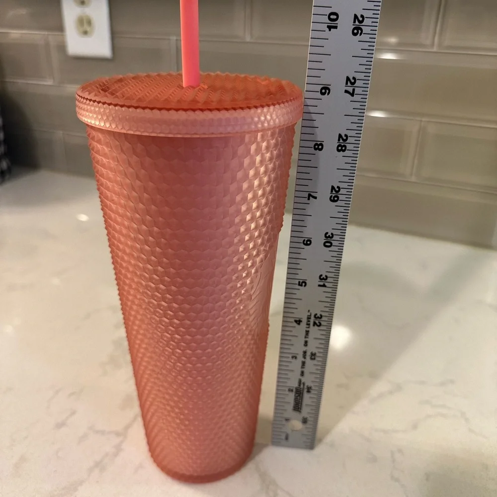 Starbucks‎ 2022 PINK LEMONADE JELLY STUDDED 24oz SOFT TOUCH Tumbler Cold Cup NEW